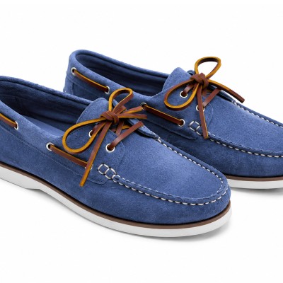 Mocasines de piel serraje con cordones modelo VERANO