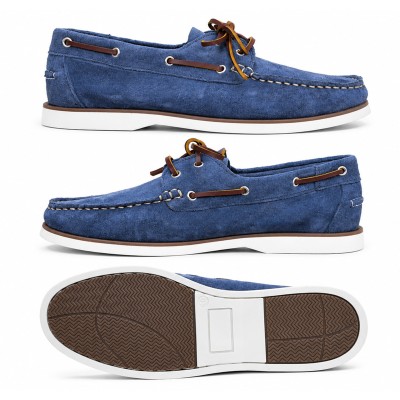Mocasines de piel serraje con cordones modelo VERANO