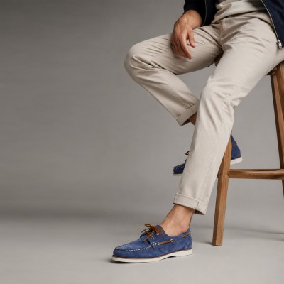 Mocasines de piel serraje con cordones modelo VERANO