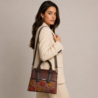 Bolso de piel doble asa 23x29x11,5 cm ARABESCO