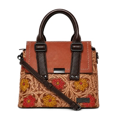 Bolso de piel doble asa 23x29x11,5 cm ARABESCO