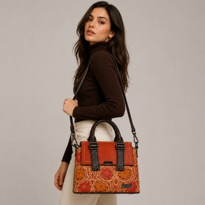 Bolso de piel doble asa 23x29x11,5 cm ARABESCO