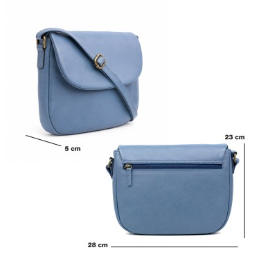 Bolso de solapa de piel 23x28x5 cm CORDE