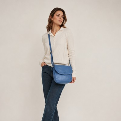 Bolso de solapa de piel 23x28x5 cm CORDE