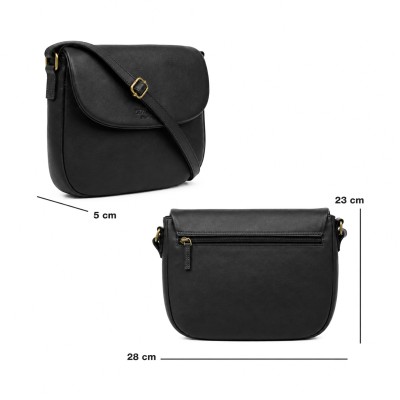 Bolso de solapa de piel 23x28x5 cm CORDE