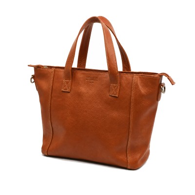 Bolso de piel con cremallera y doble asa 27x40x12 cm YOURS