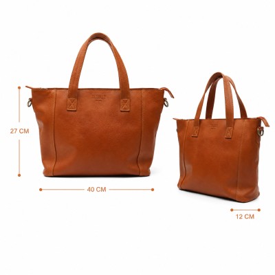 Bolso de piel con cremallera y doble asa 27x40x12 cm YOURS