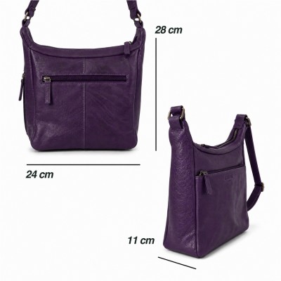 Bolso de piel bandolera 28x24x11 cm MISTIK