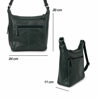 Bolso de piel bandolera 28x24x11 cm MISTIK