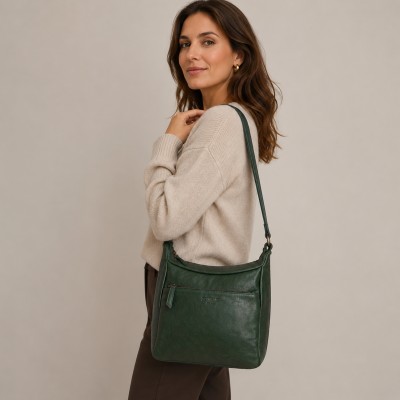 Bolso de piel bandolera 28x24x11 cm MISTIK