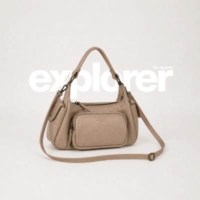 Bolso de piel doble asa 25x15x15 cm EXPLORER
