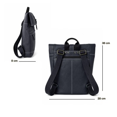 Mochila de piel natural 36x28x8 cm PAPE
