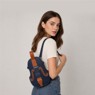 Bolso de piel violin multiposicion doble asa 28x20x5 cm