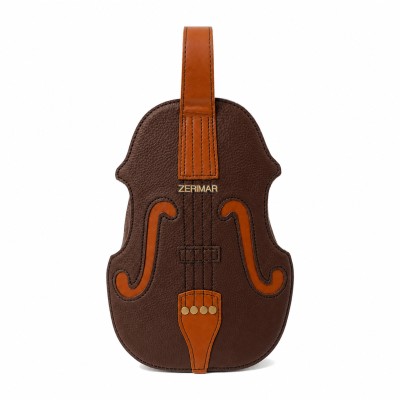 Bolso de piel violin multiposicion doble asa 28x20x5 cm