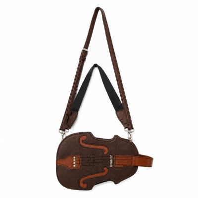 Bolso de piel violin multiposicion doble asa 28x20x5 cm