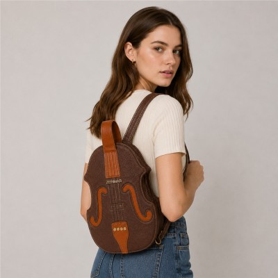 Bolso de piel violin multiposicion doble asa 28x20x5 cm