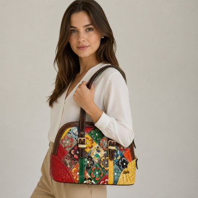 Bolso de piel con doble asa 33x24x15 cm COLORADE