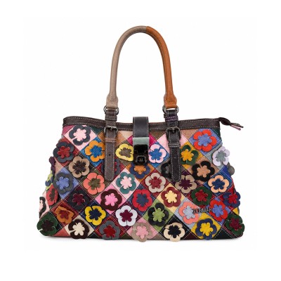 Bolso de piel con doble asa 38x24x16 cm BAGEI