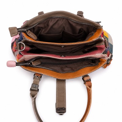Bolso de piel con doble asa 38x24x16 cm BAGEI