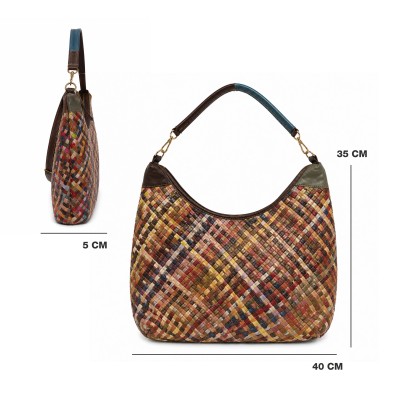 Bolso de piel con doble asa 45x35x5 cm BIGGER