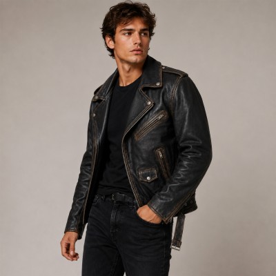 Chaqueta de cuero biker heritage