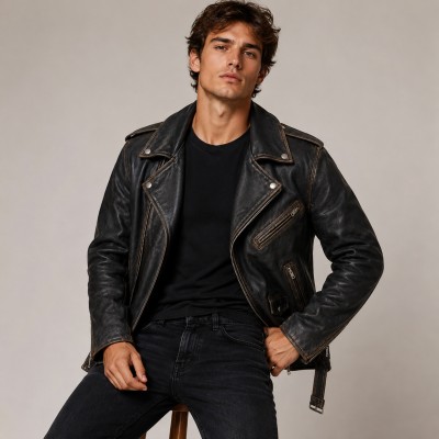 Chaqueta de cuero biker heritage
