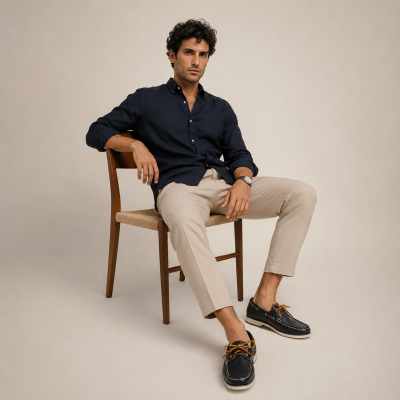 Mocasines de piel con cordones modelo FIERO
