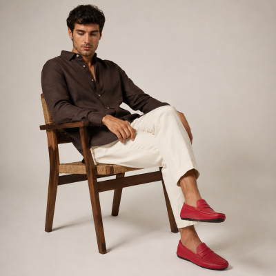 Mocasines antifaz de piel para hombre - tallas grandes