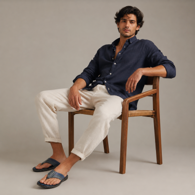 Chanclas de piel modelo SESMOR