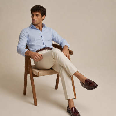 Mocasines de hombre con borlas y suela de cuero