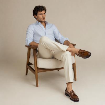 Mocasines de hombre con borlas y suela de cuero - Talla plus