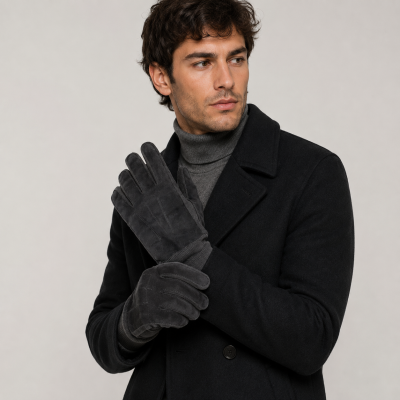 Guantes de piel combinados modelo FLUFY