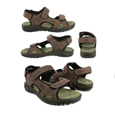Sandalias de piel STONE con cierre de velcro