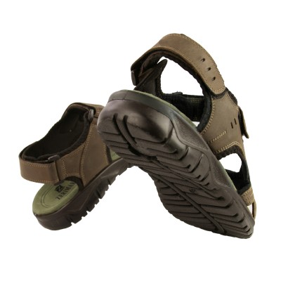 Sandalias de piel STONE con cierre de velcro