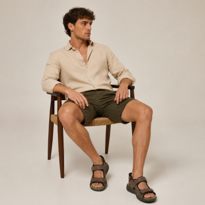 Sandalias de piel STONE con cierre de velcro