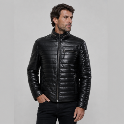 Chaqueta de cuero con cremallera modelo FORMI