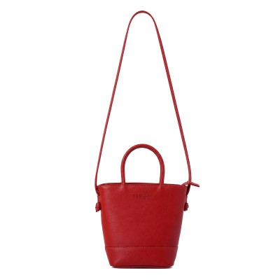 Mini bolso de piel con doble asa 18x12x9 cm HAMPER