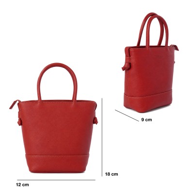 Mini bolso de piel con doble asa 18x12x9 cm HAMPER