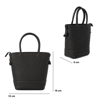 Mini bolso de piel con doble asa 18x12x9 cm HAMPER