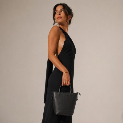 Mini bolso de piel con doble asa 18x12x9 cm HAMPER