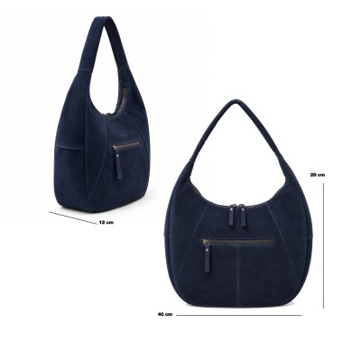 Bolso de serraje tipo boho de hombro 40x28x12 cm