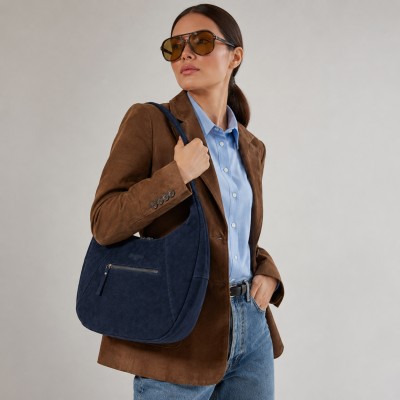 Bolso de serraje tipo boho de hombro 40x28x12 cm