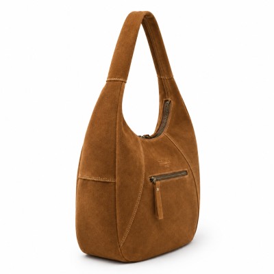 Bolso de serraje tipo boho de hombro 40x28x12 cm