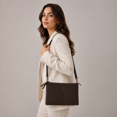 Bolso de serraje bandolera con asa 27x18 cm ONZA