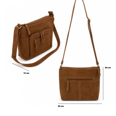 Bolso de serraje bandolera 30x24x10 cm RITA