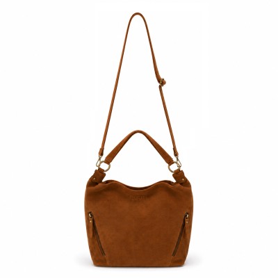 Bolso de serraje doble asa 33x24x11 cm POVE