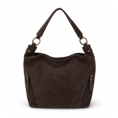 Bolso de serraje doble asa 33x24x11 cm POVE