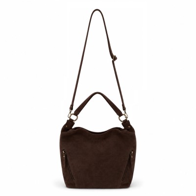 Bolso de serraje doble asa 33x24x11 cm POVE