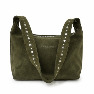 Bolso de serraje con tachuelas 29x18,5x10,5 cm PEPA