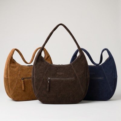 Bolso de serraje tipo boho de hombro 40x28x12 cm